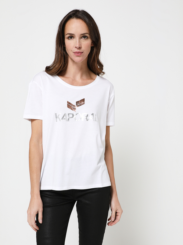 KAPORAL Tee-shirt Logo Mtallis Blanc Photo principale