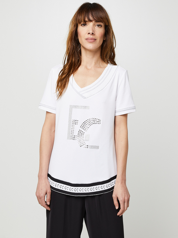 ELISA CAVALETTI Tee-shirt Strass Placs Blanc 1025161