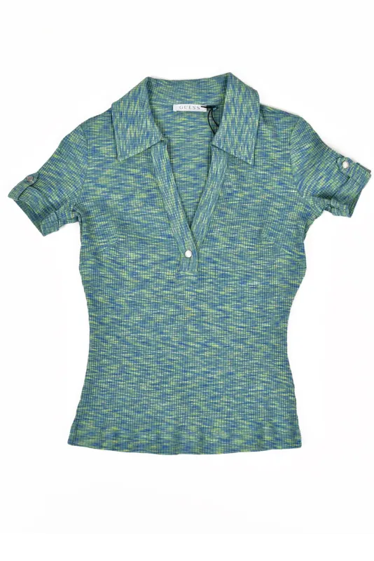 GUESS Top Stretch Chin  -  Guess Jeans - Femme F88S GREEN SPACE DYE 1063016