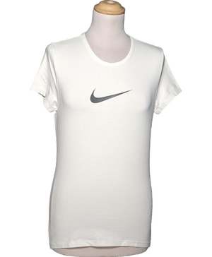 NIKE Top Manches Courtes Blanc