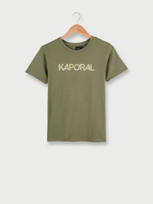KAPORAL Tee-shirt Logo Imprim Et Dtails Paillets Vert kaki
