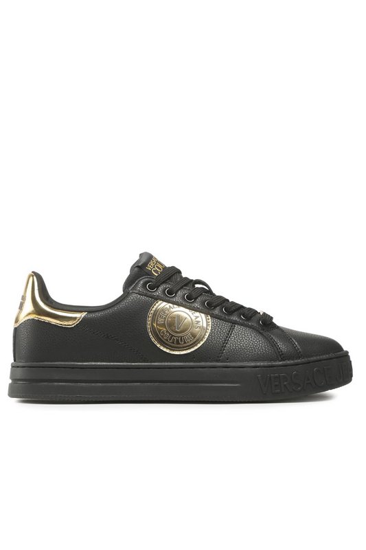 VERSACE JEANS COUTURE Sneaker Cuir  Logo  -  Versace Jeans - Homme G89 BLACK/GOLD