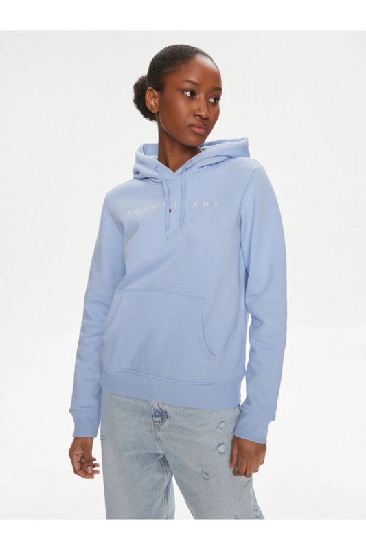 TOMMY JEANS Sweat Capuche Logo Brod  -  Tommy Jeans - Femme C3S Moderate Blue Photo principale