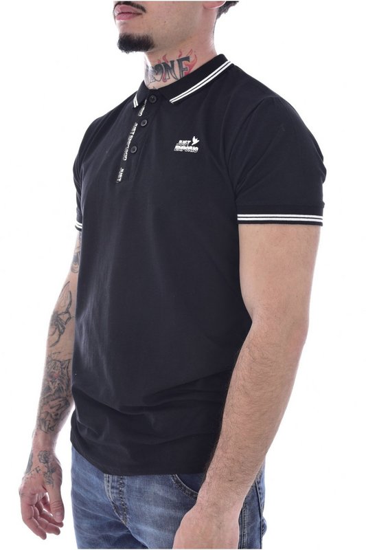 JUST EMPORIO Polo Coton Stretch Logo Print  -  Just Emporio - Homme BLACK Photo principale