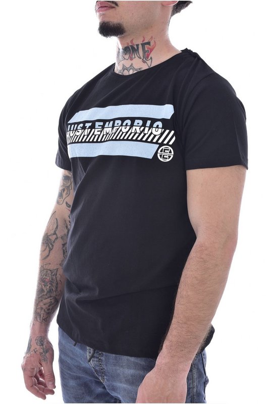 JUST EMPORIO Tshirt Coton Stretch Print Logo  -  Just Emporio - Homme BLACK Photo principale
