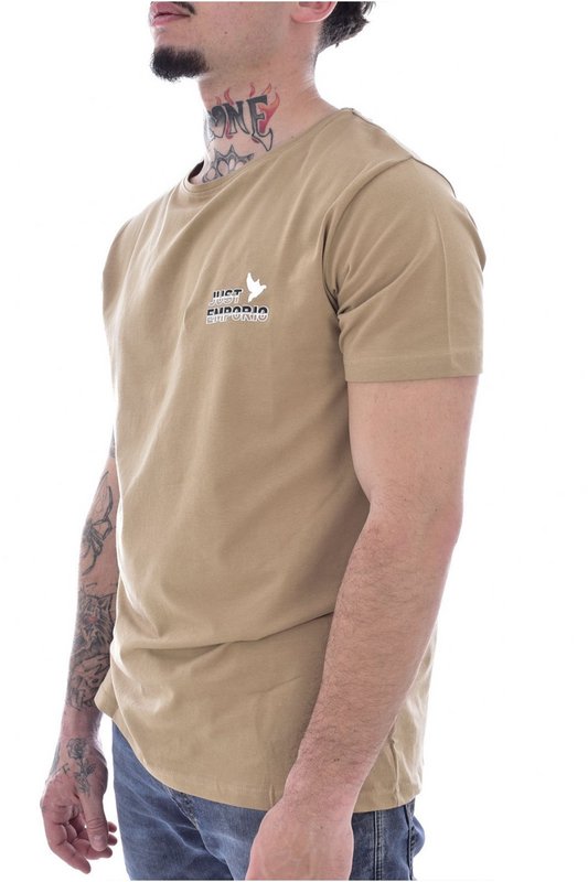 JUST EMPORIO Tshirt Stretch Gros Logo Dos  -  Just Emporio - Homme SAFARI BEIGE Photo principale