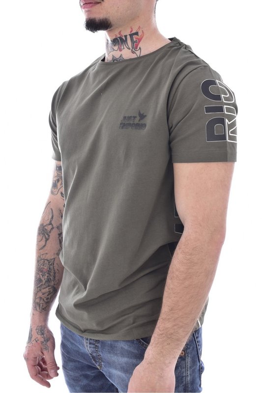 JUST EMPORIO Tshirt Coton Stretch Logo Latral  -  Just Emporio - Homme KHAKI Photo principale