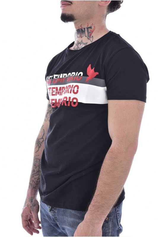 JUST EMPORIO Tshirt Stretch Bandes Logo  -  Just Emporio - Homme BLACK 1091662